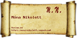 Móna Nikolett névjegykártya